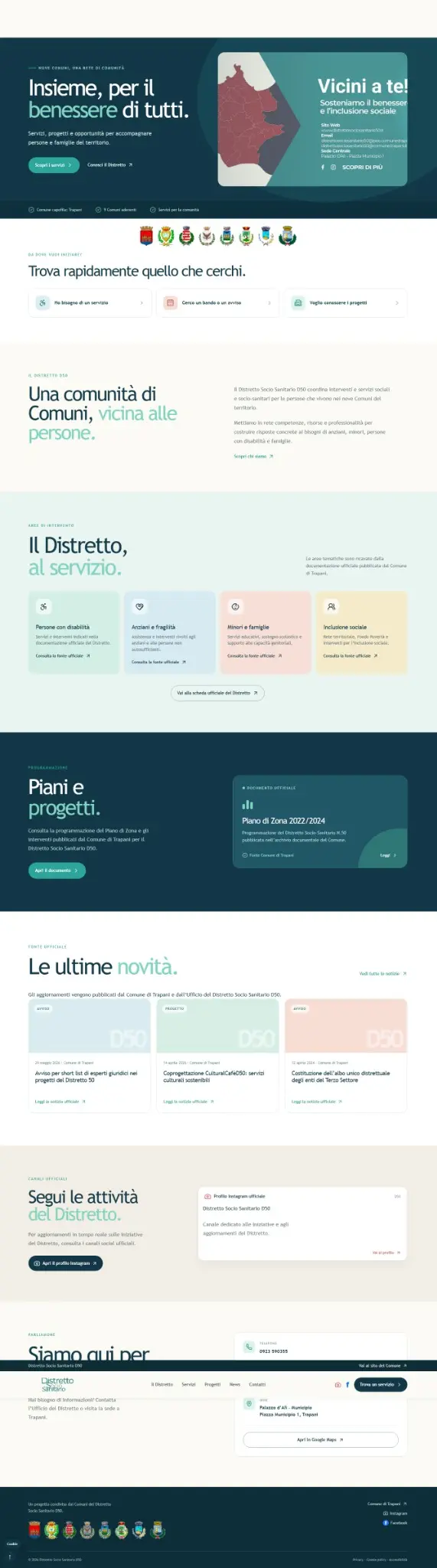 Homepage del Distretto Socio Sanitario D50