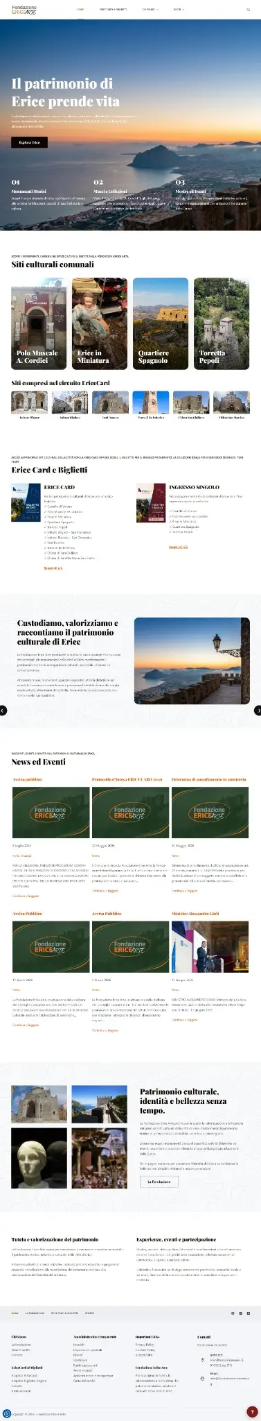 Homepage della Fondazione Erice Arte
